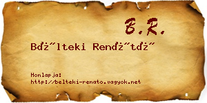 Bélteki Renátó névjegykártya